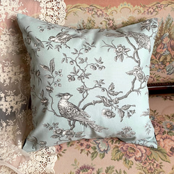 フランス トワルドジュイ シノワズリ コットン MESANGE (ブルー