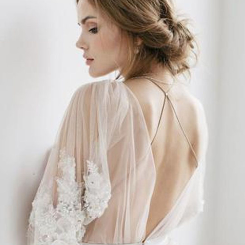 パフスリーブ バックV ウエディングドレス フォトウエディング