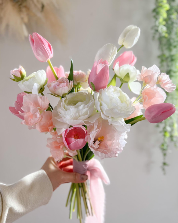 送料無料】アーティフィシャルフラワーで束ねるオーダーメイドの  