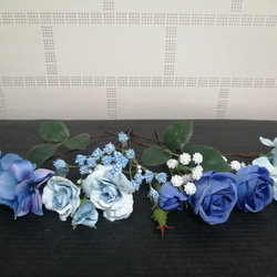藍色頭飾 B extra Wedding 婚禮成人儀式藍玫瑰滿天星 第7張的照片