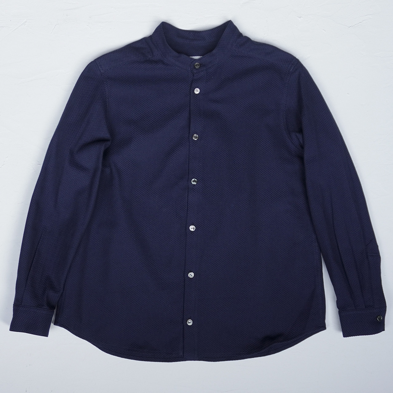 二色刺子コットンシャツ(黒紺) / 知多木綿