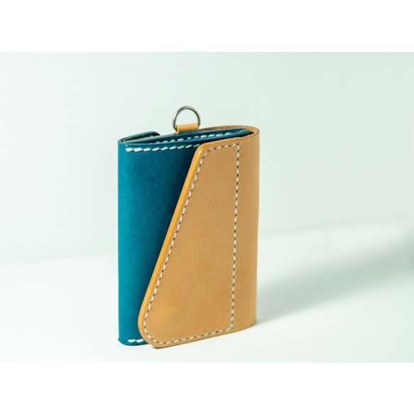 受注製作 「Both side」カラーオーダー  LOLOMAレザーを使用したコンパクトウォレット 財布 ミニ財布 1枚目の画像