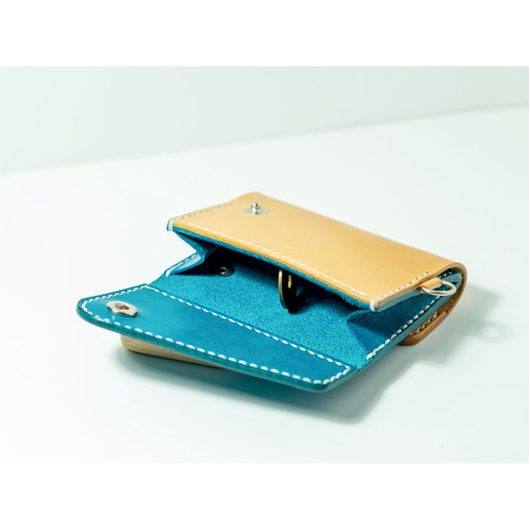 受注製作 「Both side」カラーオーダー  LOLOMAレザーを使用したコンパクトウォレット 財布 ミニ財布 4枚目の画像