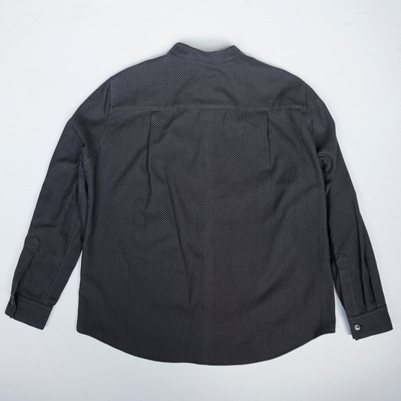 二色刺子コットンシャツ(黒チャコールグレー) / 知多木綿 2枚目の画像