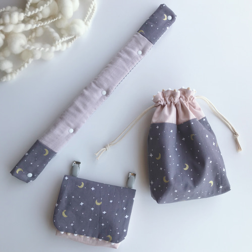 移動ポケット 女の子 arisana 移動ポケット クリップ ひも付き 女の子 ポケットポーチ 付け