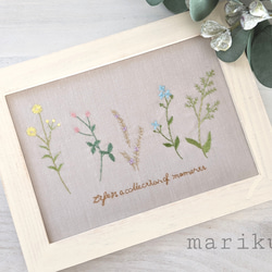 再販【送料無料】カモミール刺繍＊アンティーク刺繍枠 ドライフラワー