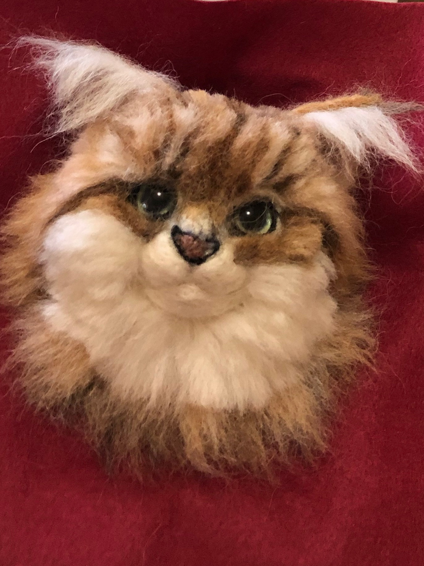 羊毛フェルト　猫　オーダー　壁掛け　ブローチ