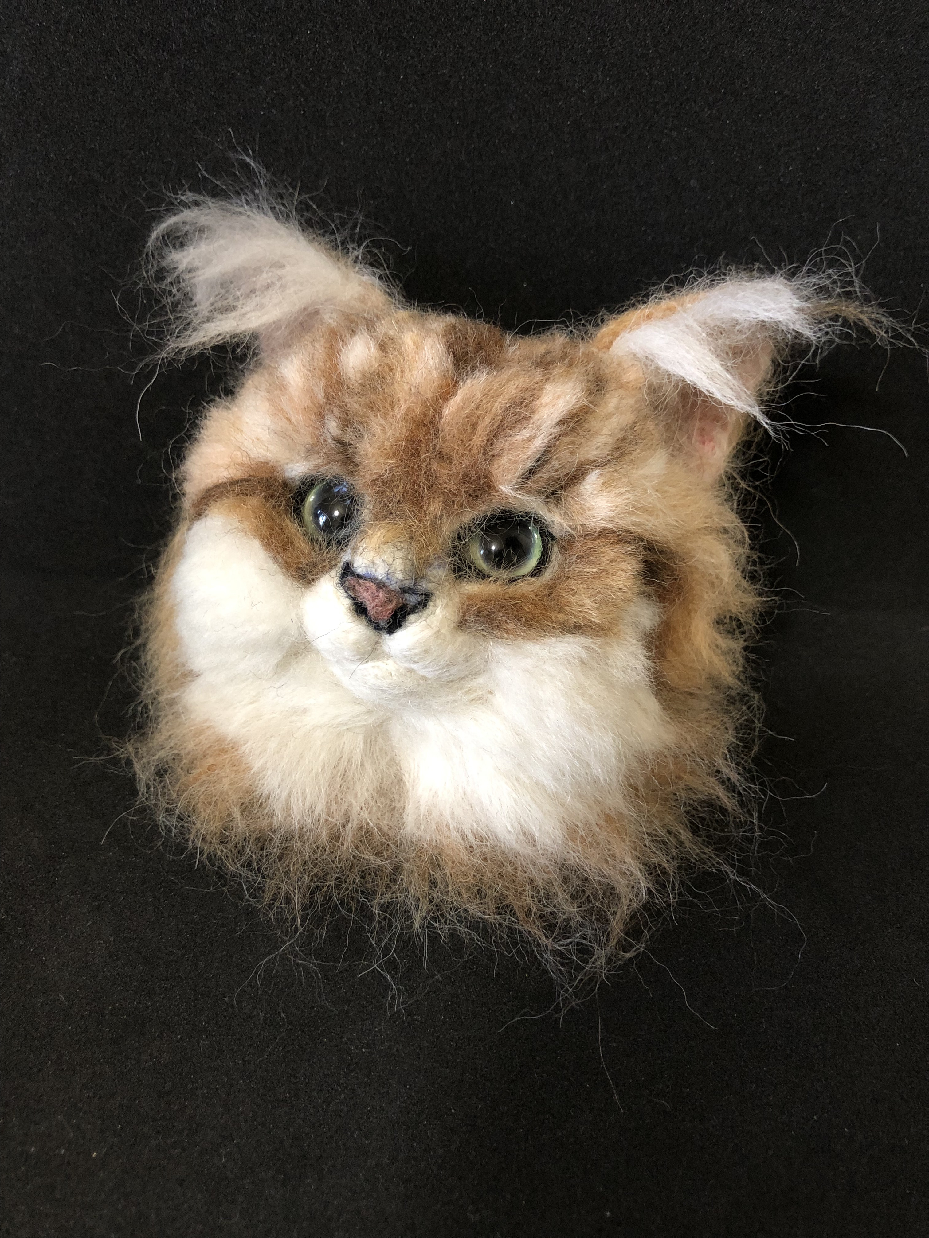 羊毛フェルト　猫　オーダー　壁掛け　ブローチ