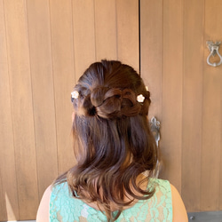 パールのお花の髪飾り　ヘッドドレス　ヘアピン　4つセット 7枚目の画像
