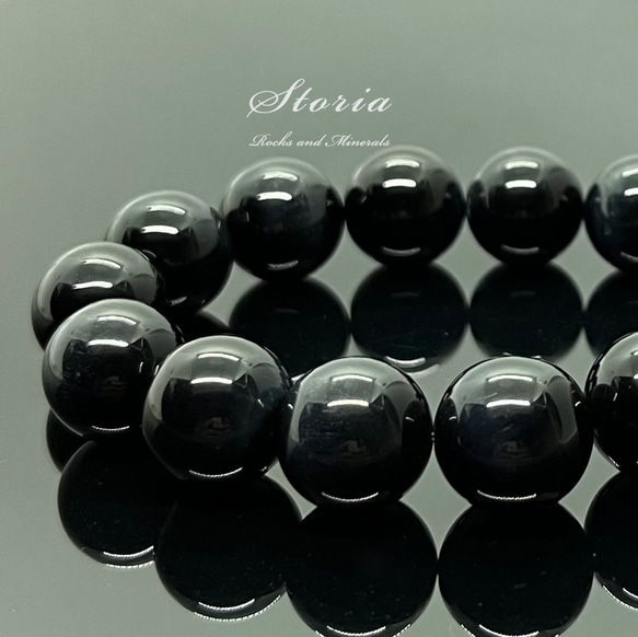 素晴らしい 14mm ナミビア産 ブルータイガーアイ（虎目石） ブレスレット ブレスレット・バングル