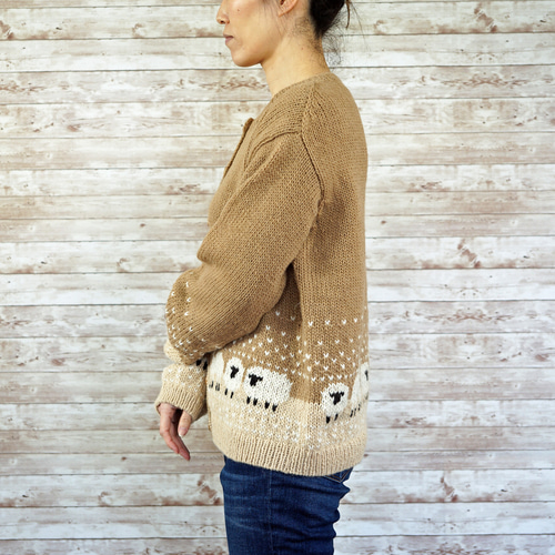 美品 アニエスベーオム イタリア製 アルパカ 編み込み 厚手 カーディガン 美品 アニエスベーオム イタリア製 アルパカ 編み込み 厚手