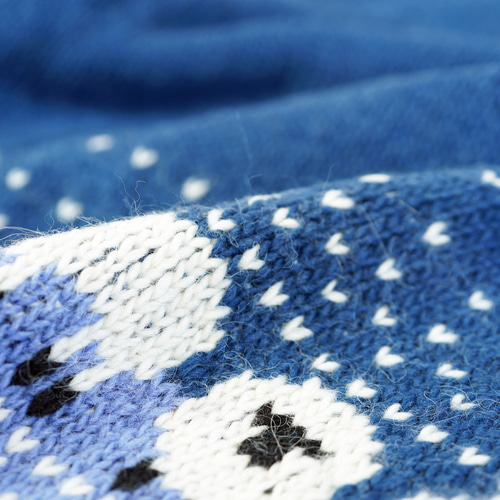 完売】アルパカウール・ヒツジ柄編み込み・カーディガン（N-410068