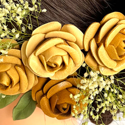 レザーで作った”薔薇の髪飾り”SSK-007 11枚目の画像