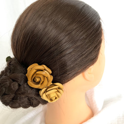 レザーで作った”薔薇の髪飾り”SSK-007 10枚目の画像