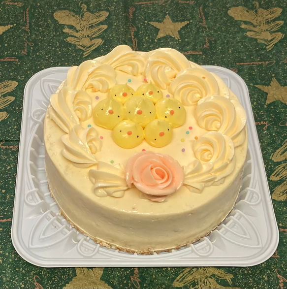 数量限定　６号　杏ジャムをサンドしたヒヨコのバタークリームデコレーション 1枚目の画像