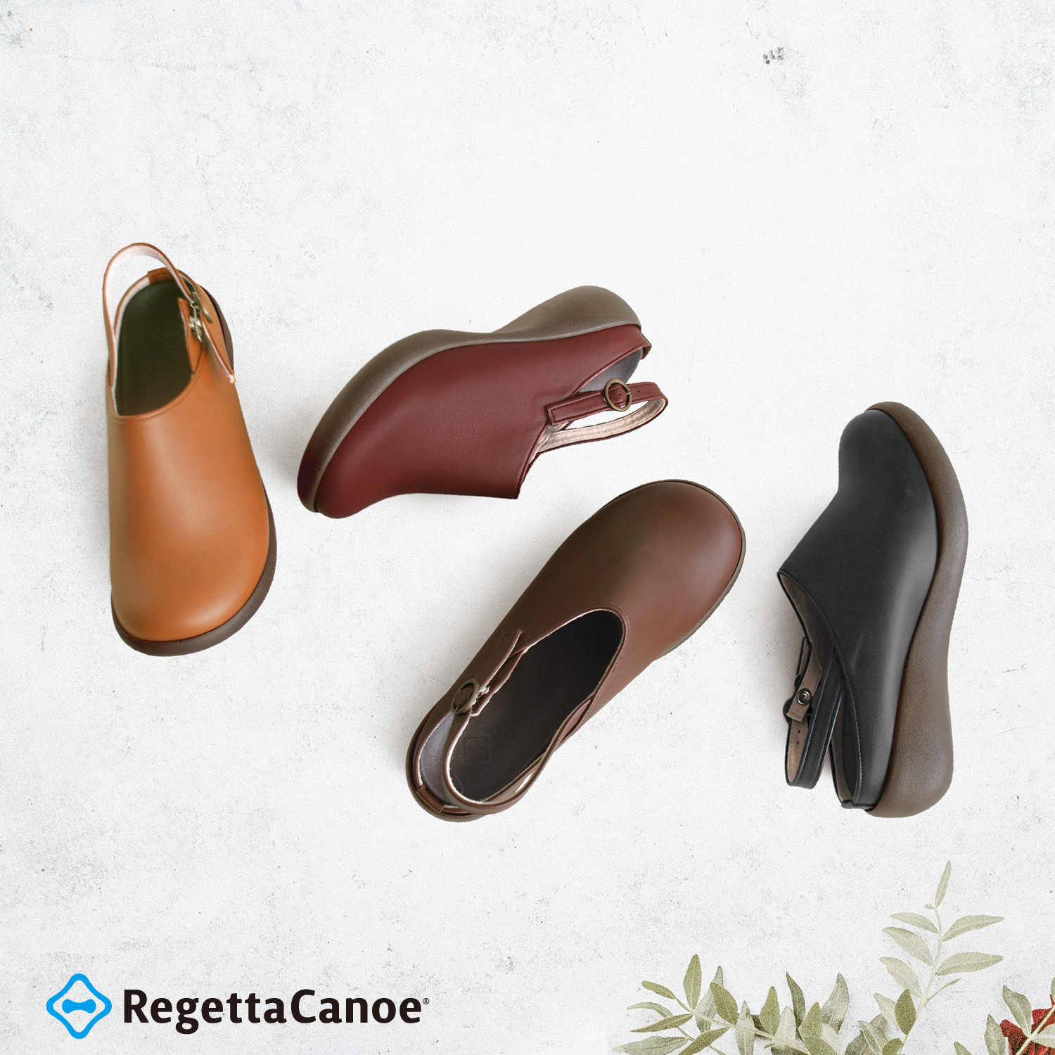 バックベルト付きサボ アシンメトリーローウェッジ RegettaCanoe-リゲッタカヌー-CJAL-4110