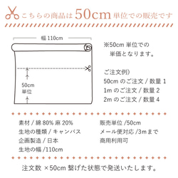 110×50 生地 ずらりはりねずみ 綿麻キャンバス キナリ コットンリネン 50cm単位販売 商用利用可 ハリネズミ 3枚目の画像