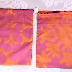 巾着2枚セットハワイアン生地(ピンク系)ダブルループ・ビックキルト柄 2枚目の画像