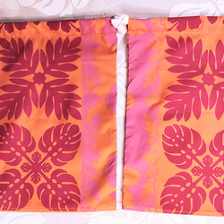巾着2枚セットハワイアン生地(ピンク系)ダブルループ・ビックキルト柄 1枚目の画像