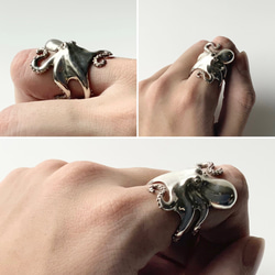 指に巻きつく蛸(指輪) silver 2枚目の画像