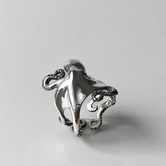 指に巻きつく蛸(指輪) silver 2枚目の画像