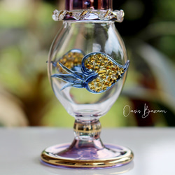 GOLD［Mサイズ］エジプトガラス香水瓶 パフュームボトル アロマオイル パープル 5枚目の画像