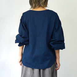 【福袋】刺繡上衣燈籠袖/藏青色+縮褶裙/灰色 第7張的照片