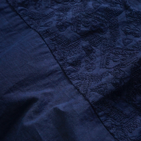 【福袋】刺繡上衣燈籠袖/藏青色+縮褶裙/灰色 第11張的照片