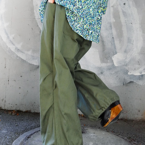 メンズ パラシュートパンツ☆綿麻【 gri:n ai 】 ロングパンツ gri:n  