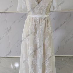 スレンダーライン ウェディングドレス 二次会 結婚式ドレス F031 2枚目の画像