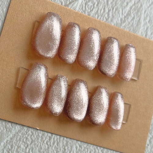 モカベージュ✨マグネットギャラクシーネイル ネイルチップ（つけ爪  