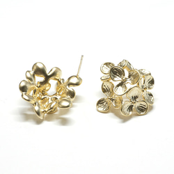 全新【1對】SV925核心！大容量繡球啞光金耳環NF 第4張的照片