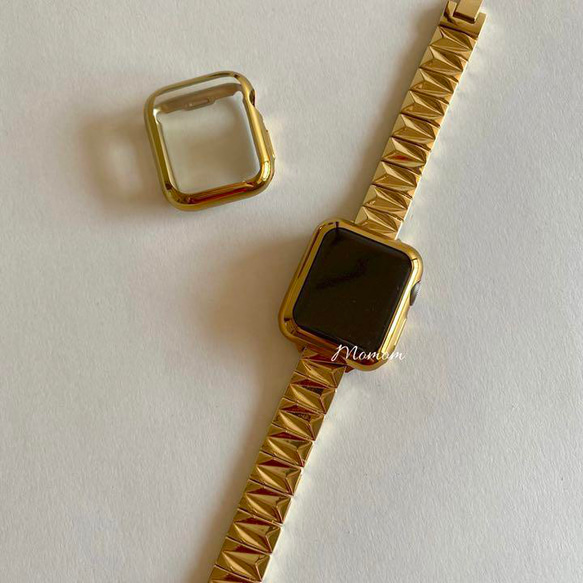 Apple Watch アローブロックベルト ゴールド 4枚目の画像