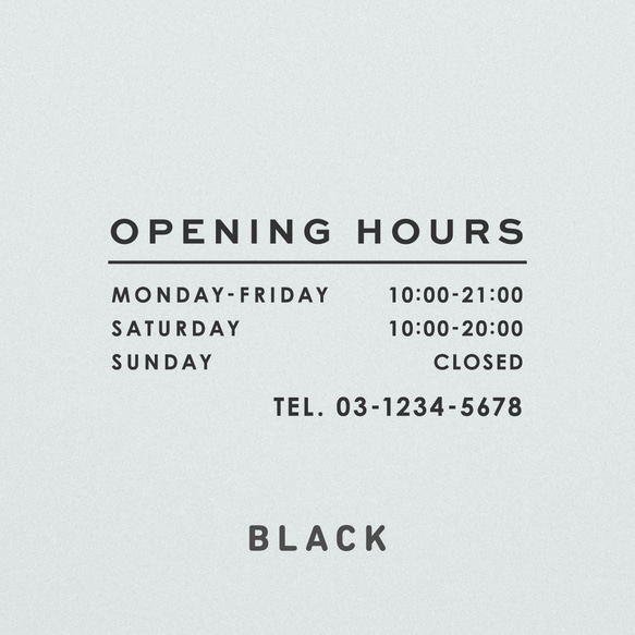 OPENING HOURS 営業時間 ステッカー【屋外用 / 屋内用】 ウォールステッカー・ウォールデコ STICKER CLUB 通販