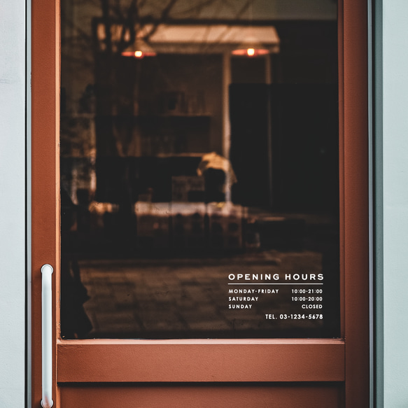 OPENING HOURS 営業時間 ステッカー【屋外用 / 屋内用】 ウォールステッカー・ウォールデコ STICKER CLUB 通販