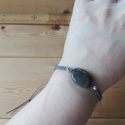 マクラメブレスレット（天然石オーバル） 8枚目の画像