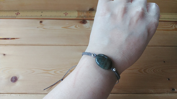 マクラメブレスレット（天然石オーバル） 8枚目の画像