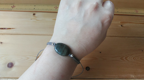 マクラメブレスレット（天然石オーバル） 6枚目の画像