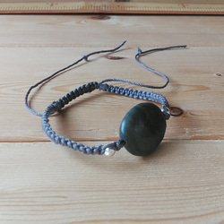 マクラメブレスレット（天然石オーバル） 3枚目の画像