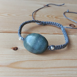 マクラメブレスレット（天然石オーバル） 1枚目の画像