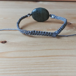 マクラメブレスレット（天然石オーバル） 4枚目の画像