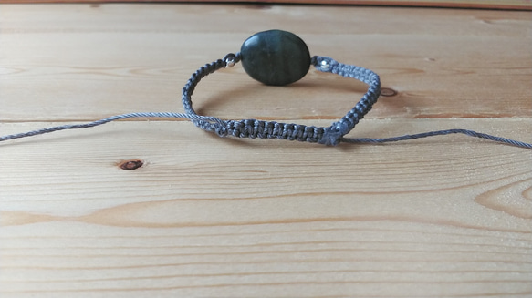 マクラメブレスレット（天然石オーバル） 4枚目の画像