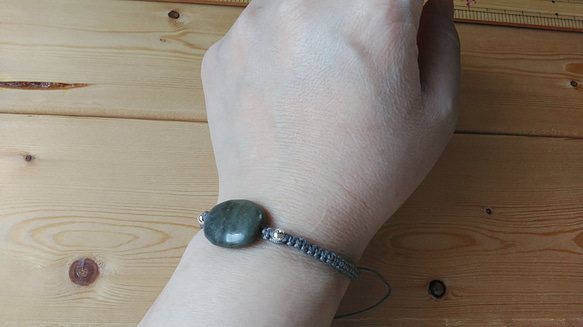 マクラメブレスレット（天然石オーバル） 7枚目の画像