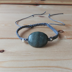 マクラメブレスレット（天然石オーバル） 2枚目の画像