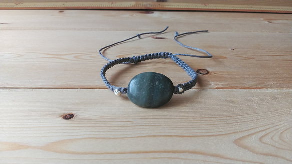 マクラメブレスレット（天然石オーバル） 2枚目の画像