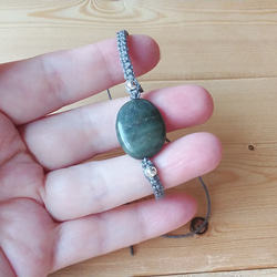 マクラメブレスレット（天然石オーバル） 5枚目の画像