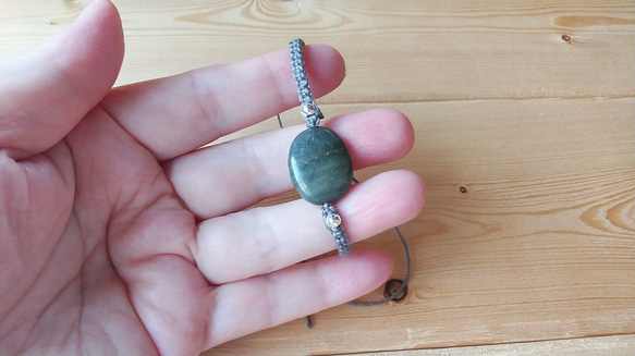 マクラメブレスレット（天然石オーバル） 5枚目の画像