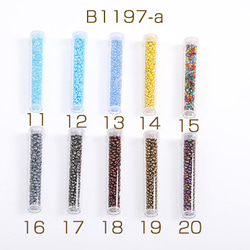 B1197-a-16 6本 シードビーズ 2.5-3mm ボトル付き 全29色 No.1-20  6X（1本） 2枚目の画像