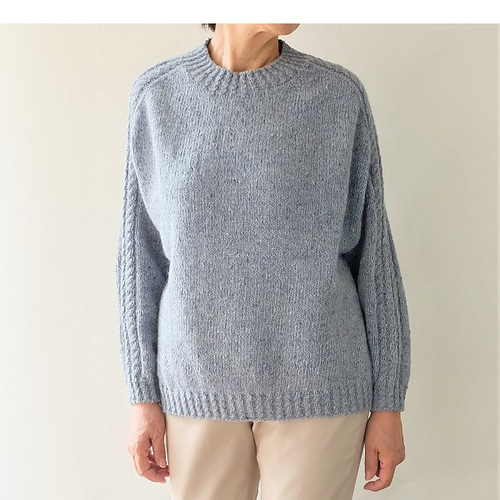 アナイ　セーター　カシミヤ　ドロップショルダー　グレー　38 秋冬 手編み ドロップショルダーセーター「Machinami sweater