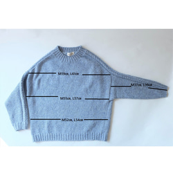 秋冬　手編み　ドロップショルダーセーター「Machinami sweater」ーTopaz（トパーズ） 13枚目の画像